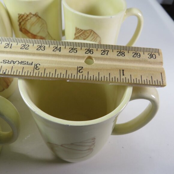 Sea Shell (6) Mugs NO DUPLICATES front or back Vintage, Signed, has chips - Picture 8 of 10